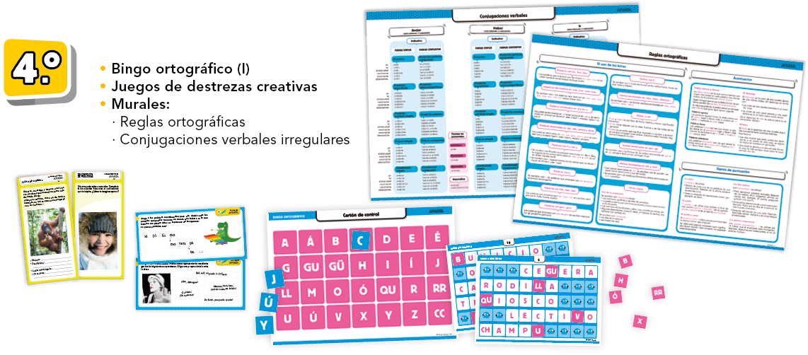4    ,,    Bingo ortogr fico (I)     Juegos de destrezas creativas    Murales:   Reglas ortogr ficas   Conjugaciones    